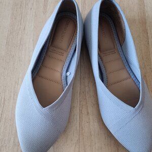 Cynthia Rowley Calla Ballet Flats Pointed Toes Knit Light Blue Shoes Size 6.5
